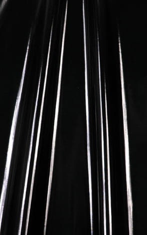 Micro G String Side Tie Bikini Bottom in Gloss Black Vinyl Fabric