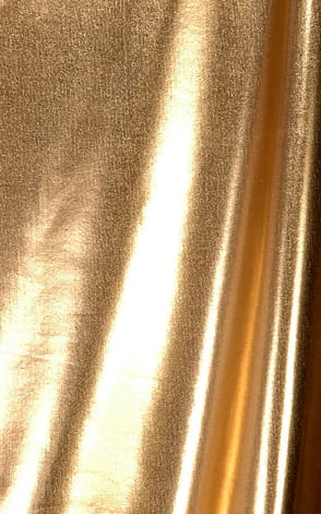 One Piece Thong Swim Suit in Metallic Liquid Gold Fabric