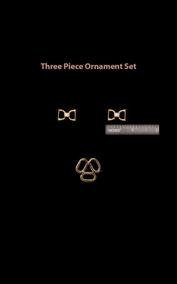 Gold Tri Ring and Gold Mini Rhinestone Connector - set  2