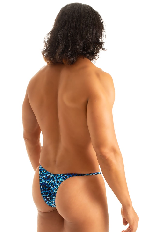 Sunseeker Micro Pouch Half Back Bikini in Blue Leopard 2