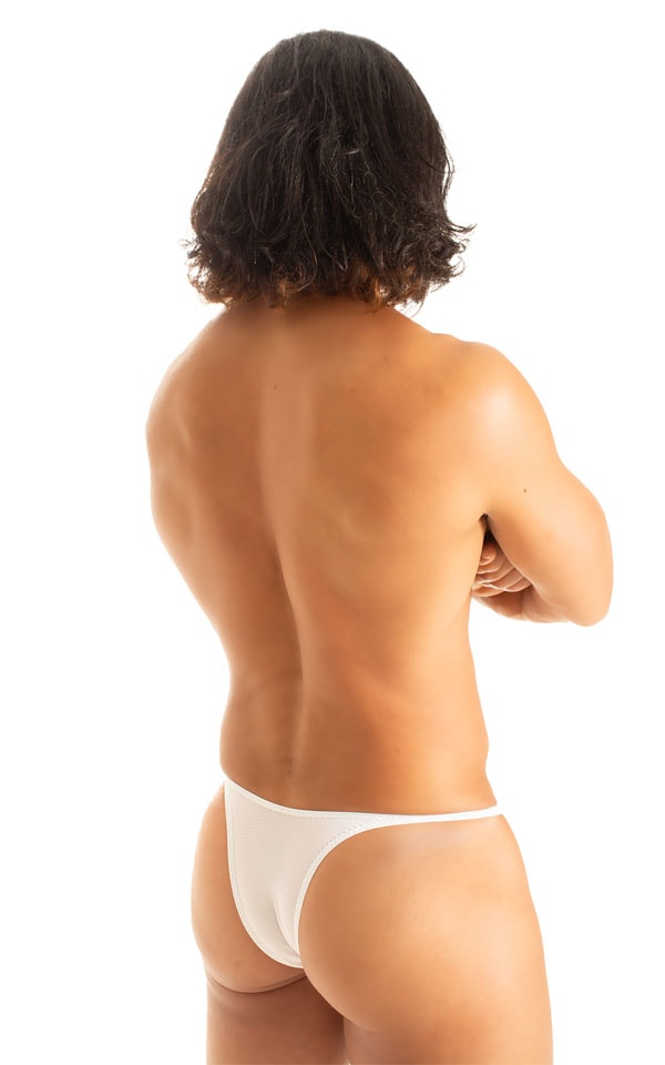 Sunseeker Micro Pouch Half Back Bikini in White PowerNet 2