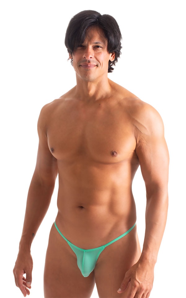 Mens Micro Pouch G String Swimsuit in ThinSKINZ Mint 4