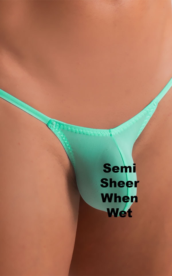 Mens Micro Pouch G String Swimsuit in ThinSKINZ Mint 6