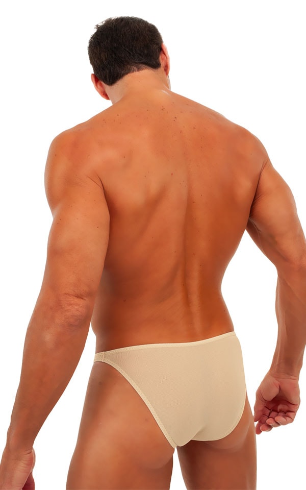 Fitted Bikini Bathing Suit in Semi SHEER Nude Athletic Mesh 2