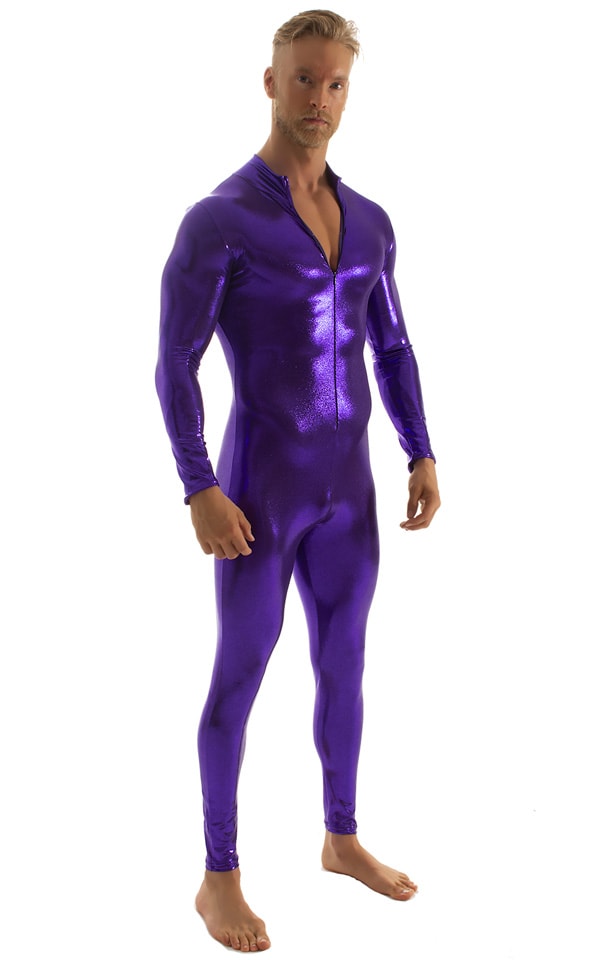 Full Bodysuit Zentai Lycra Spandex Suit for men in Mystique Eggplant Purple 4