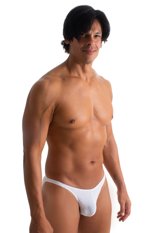 mens sexy swimwear brazilian bikini skinz international swimsuit brief in sheer White Peep Show