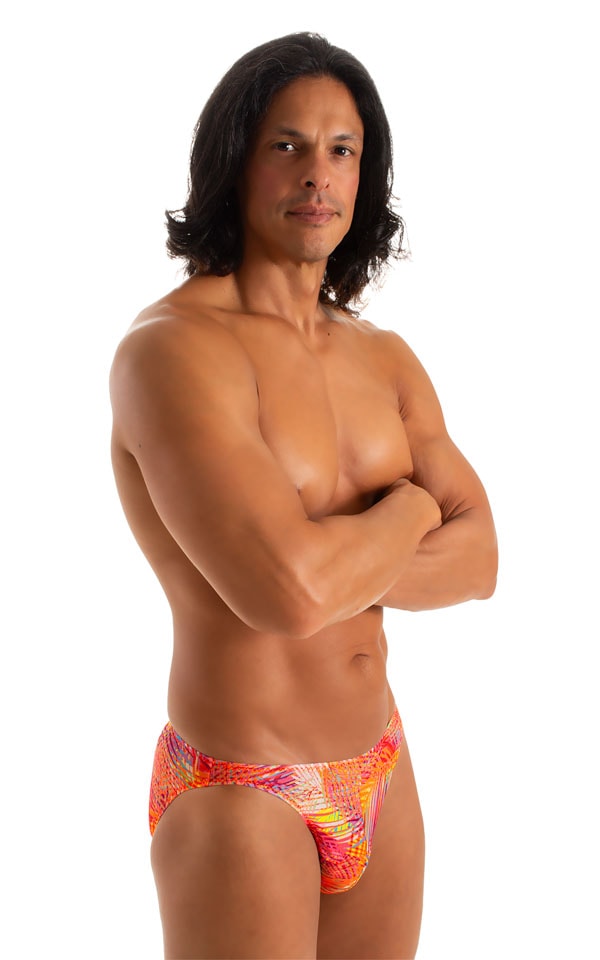 mens bikini swimsuit brief international male swimwear speedo by skinz swimwear in Tan Through Orange Jungle