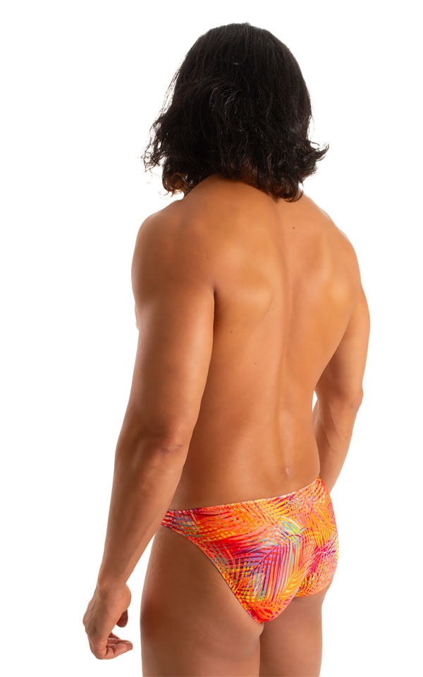 Bikini Brief Swimsuit in Tan Through Orange Jungle 2
