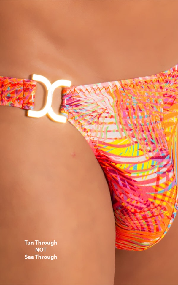 Bikini Brief Swimsuit in Tan Through Orange Jungle 4