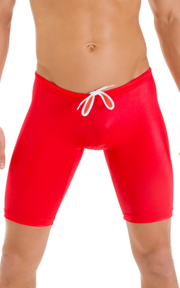 Swim-Dive Competition Watersports Shorts in Wet Look Red 4