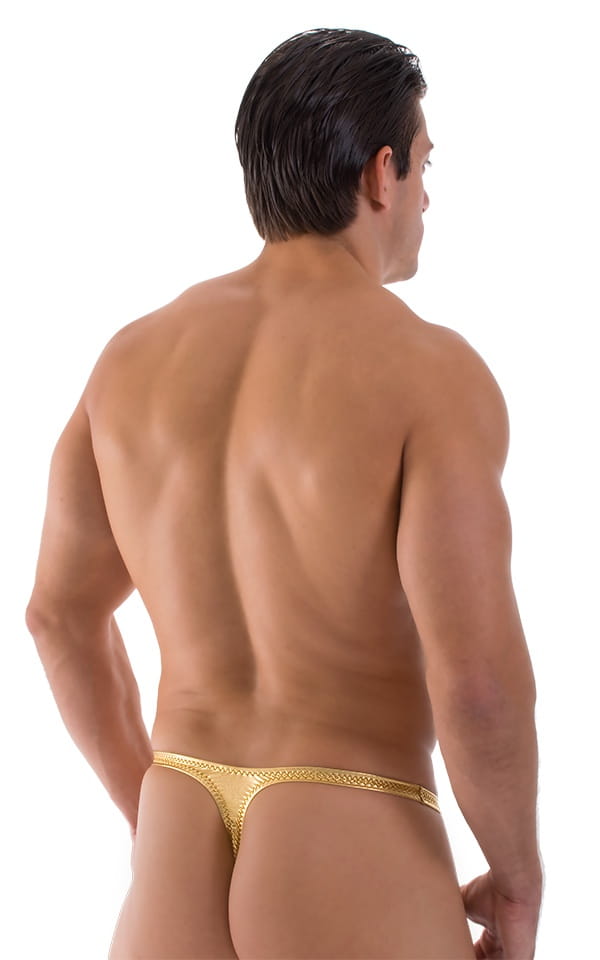 Quick Release Thong - Bravura Pouch in Liquid Gold, Rear View