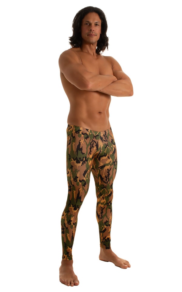 Mens Low Rise Leggings Tights in Camouflage 1