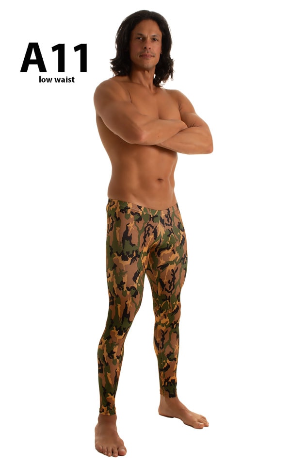 Mens Low Rise Leggings Tights in Camouflage 4