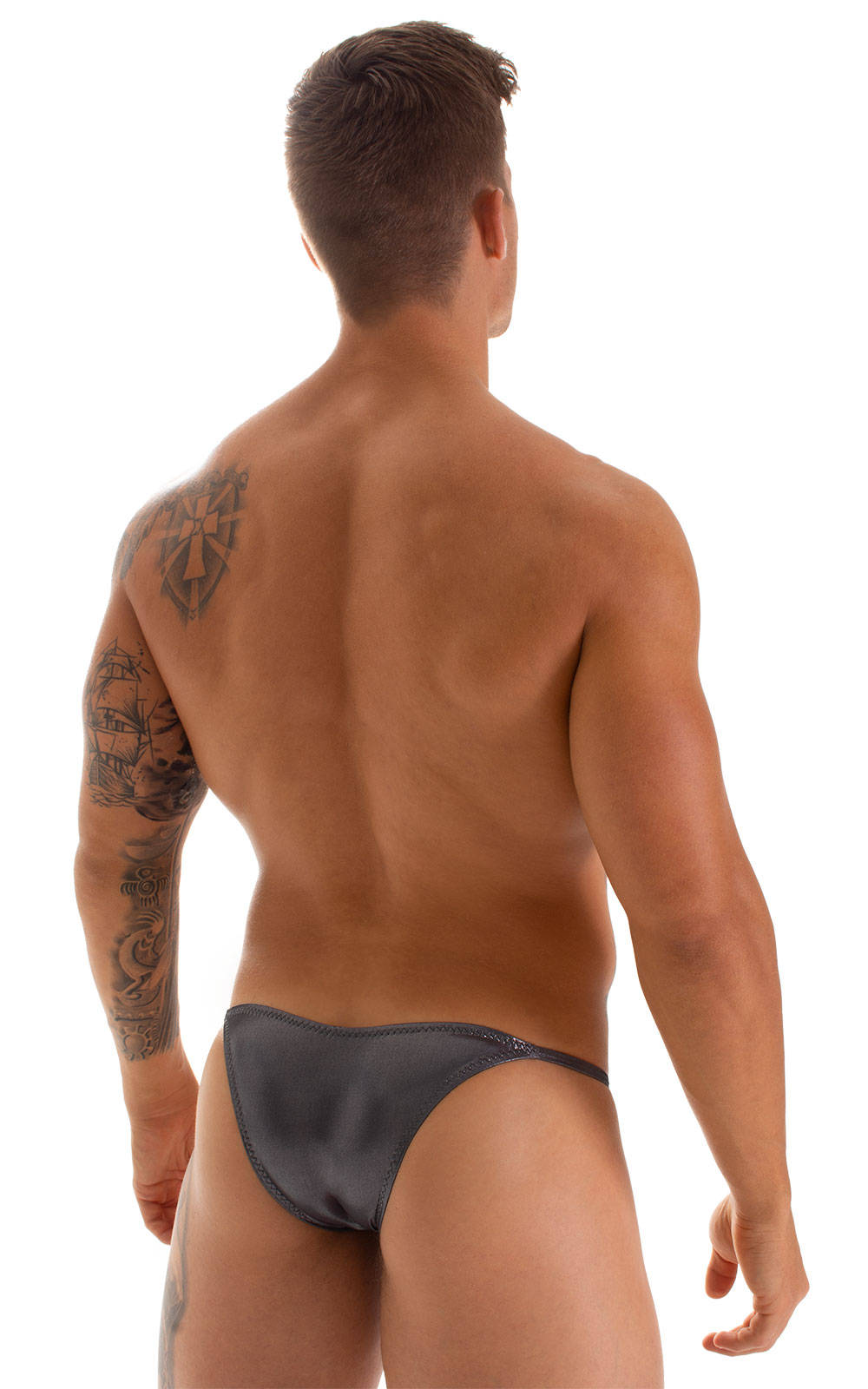Stuffit Pouch Half Back Tanning Swimsuit in Black Ice.