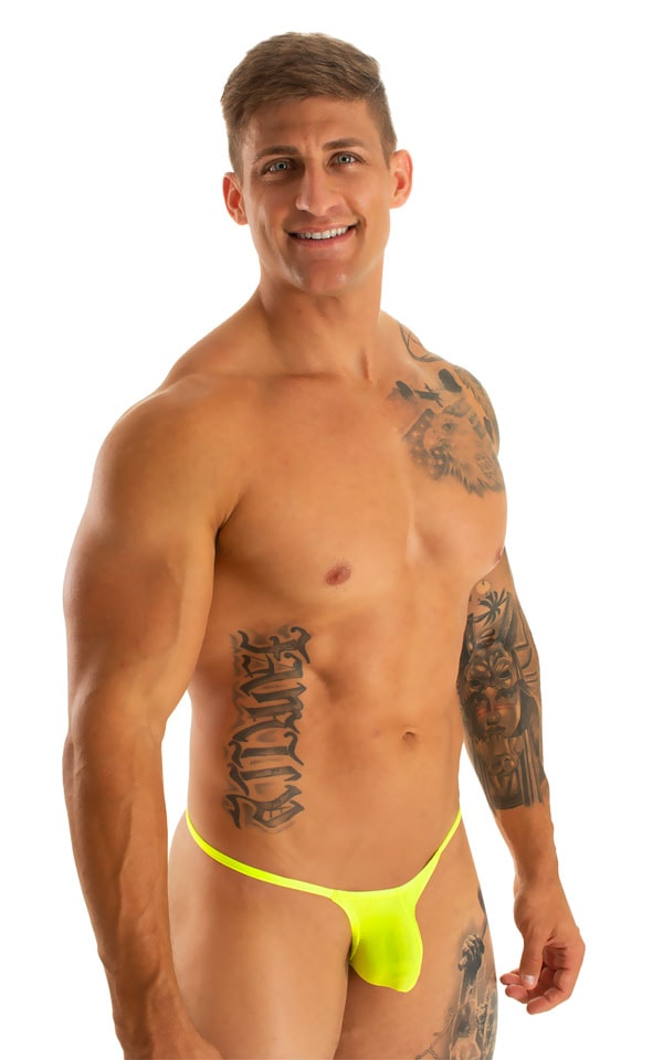 Stuffit Pouch G String Swimsuit in Super ThinSKINZ Lemon-Lime 4
