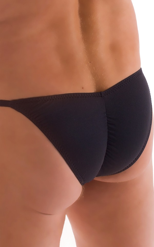 Micro Pouch - Puckered Back - Rio Bikini in Super ThinSKINZ Black, Rear Alternative