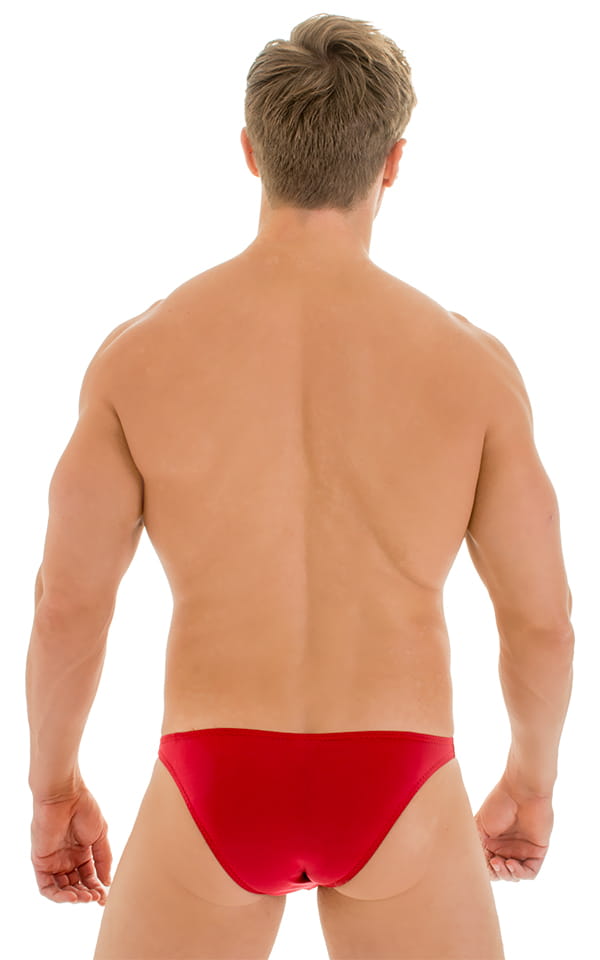 Enhancing Pouch Swim Brief in Red, Rear View