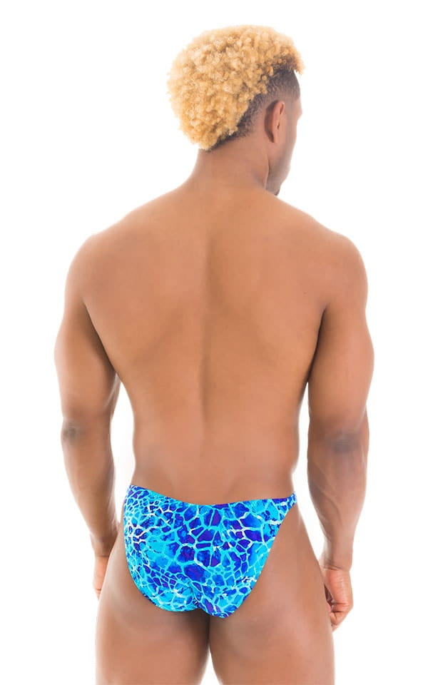 Fitted Bikini Bathing Suit in New World Blue, Rear View