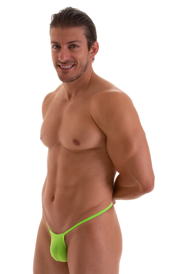 Roman G String Swim Thong in ThinSKINZ Neon Lime, Front Alternative
