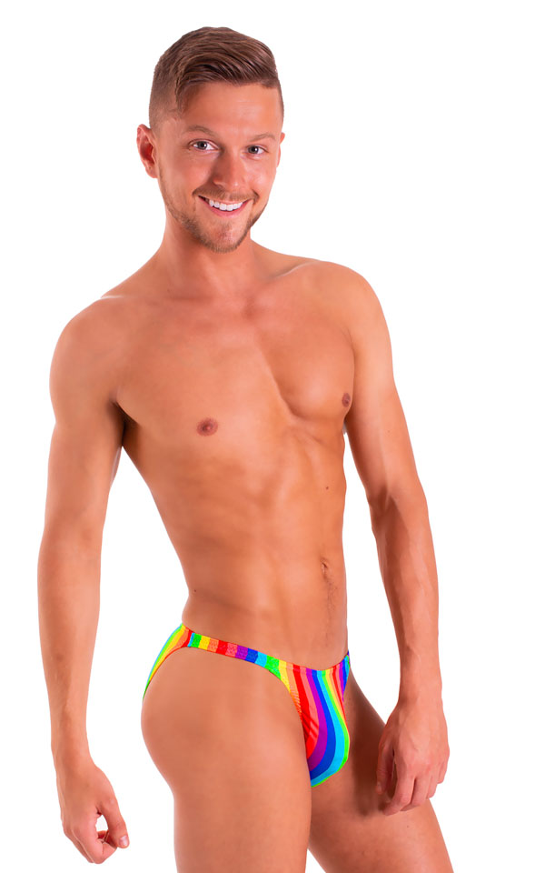 Smooth Front Bikini in Rainbow Stripe 4
