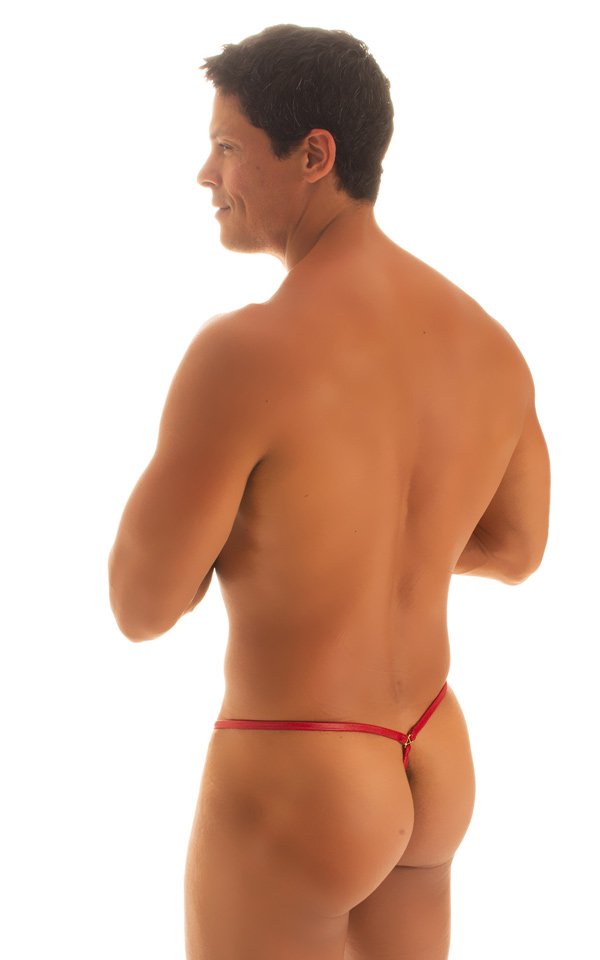 Stuffit Pouch G String Swimsuit in Ruby Red 2