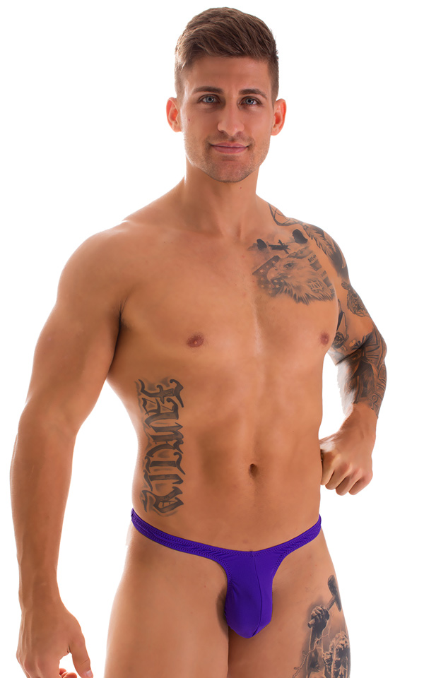most popular mens swimwear classic t back thong swimsuit in Royal Purple