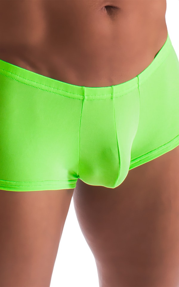 Fitted Pouch - Boxer - Swim Trunks in ThinSKINZ Neon Lime, Front Alternative