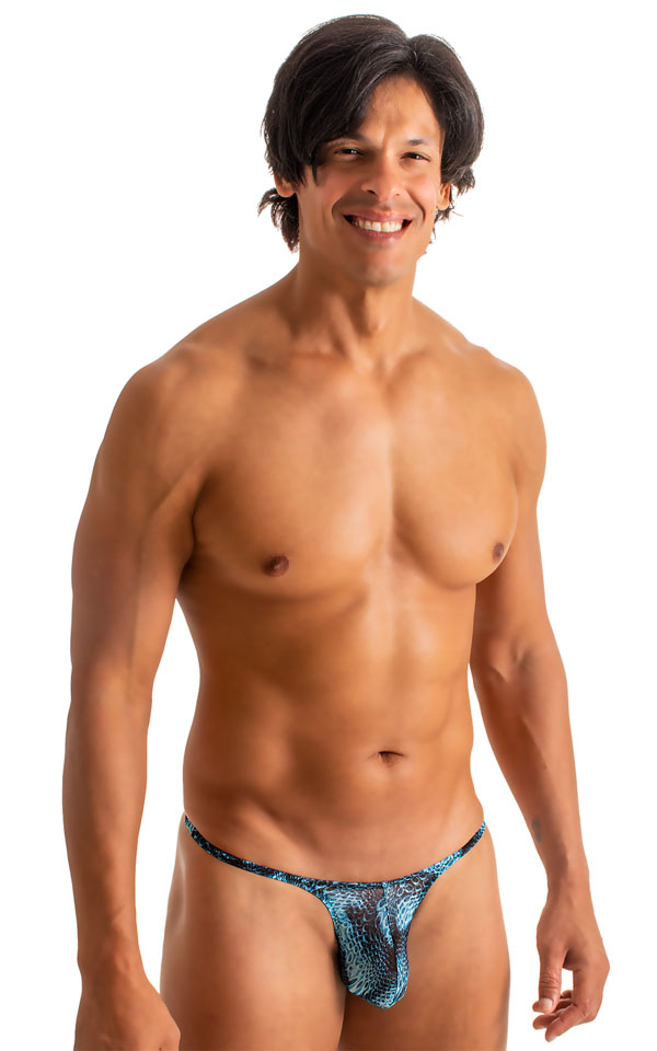 Mens Micro String Bikini Swimsuit in Semi Sheer Eros Printed Mesh 7