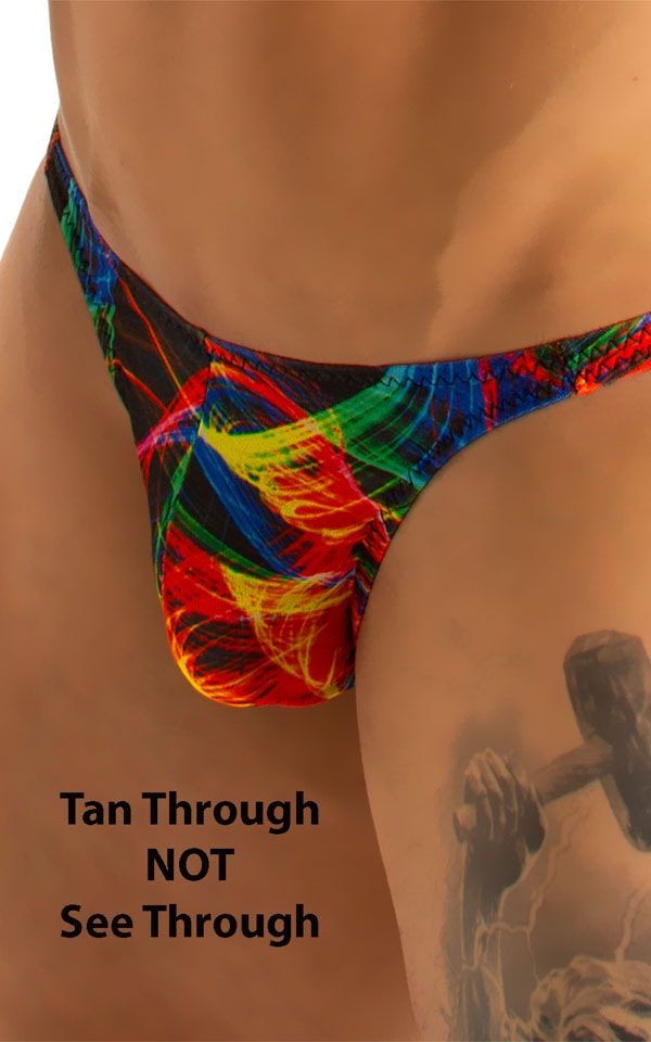 Mens Classic Brazilian Bikini Swimsuit in Tan Through Rave Up 4