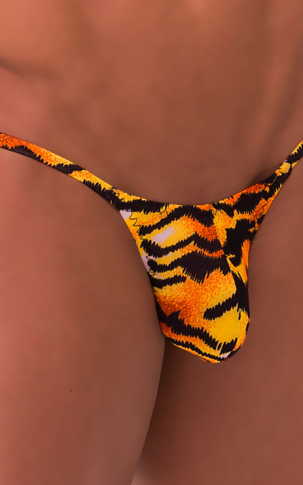 Stuffit Pouch G String Swimsuit in Super ThinSKINZ Wild Tiger 3