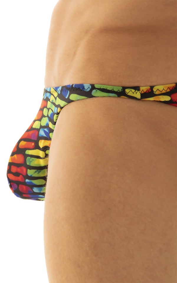 Large Pouch Swimsuit Bikini in Tan Through Technicolor, Front Alternative