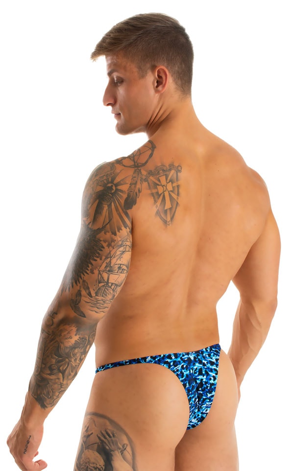 Sunseeker Micro Pouch Half Back Bikini in Blue Leopard 5