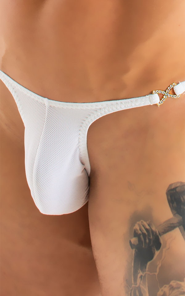 Sunseeker Micro Pouch Half Back Bikini in White PowerNet 8