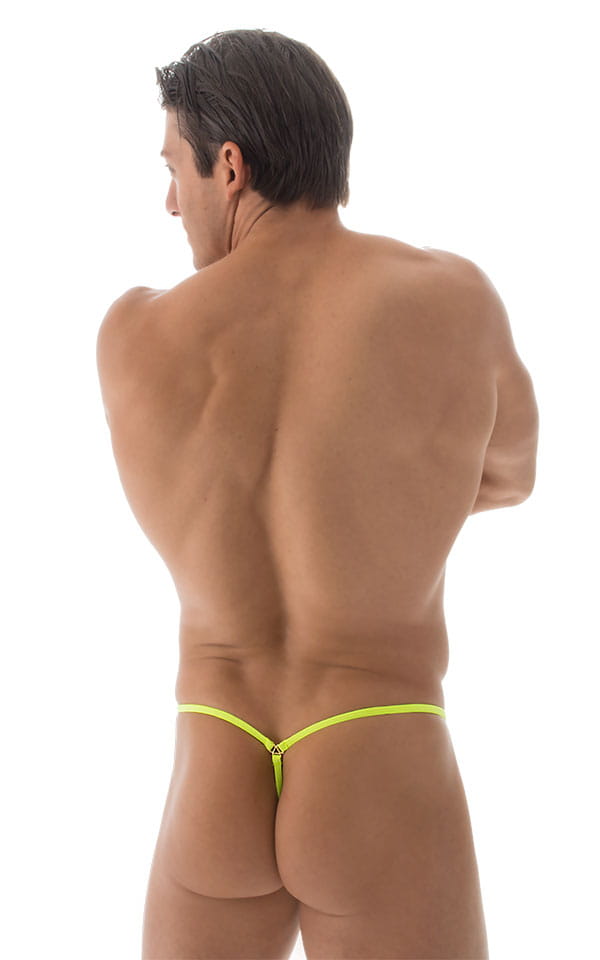 Stuffit Pouch G String Swimsuit in ThinSKINZ Chartreuse, Rear View