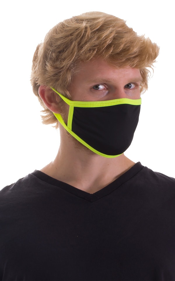 Black-Chartreuse 2-ply face mask 6