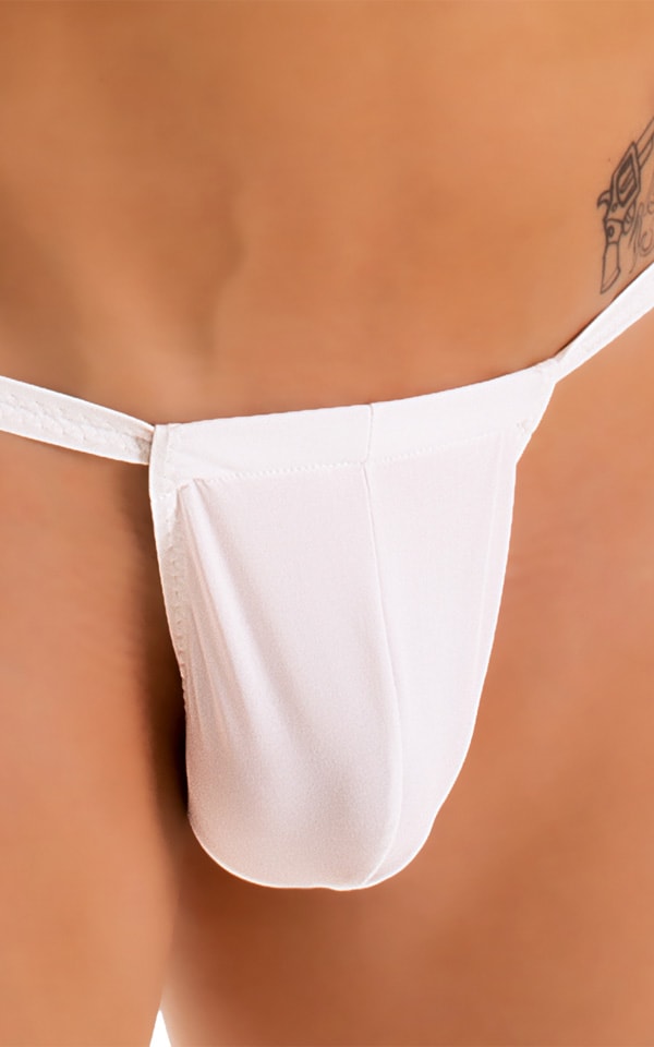 4-Way Adjustable Bikini-Tanga-Micro in Super ThinSKINZ White, Front Alternative
