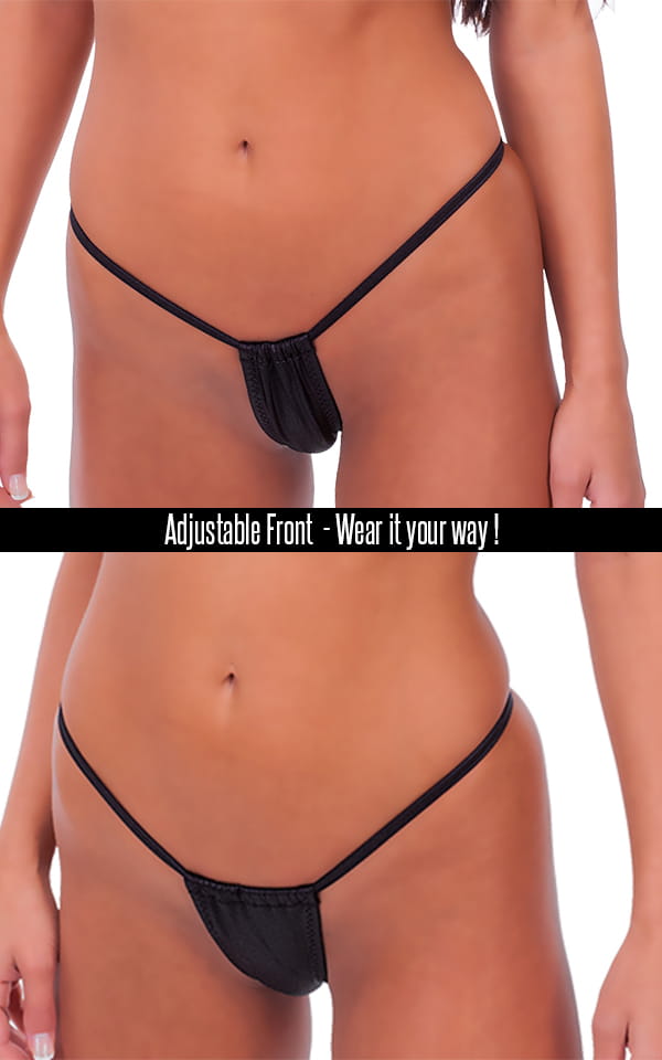 Womens Adjustable G String Swimsuit Bottom in Liquid Gold 4