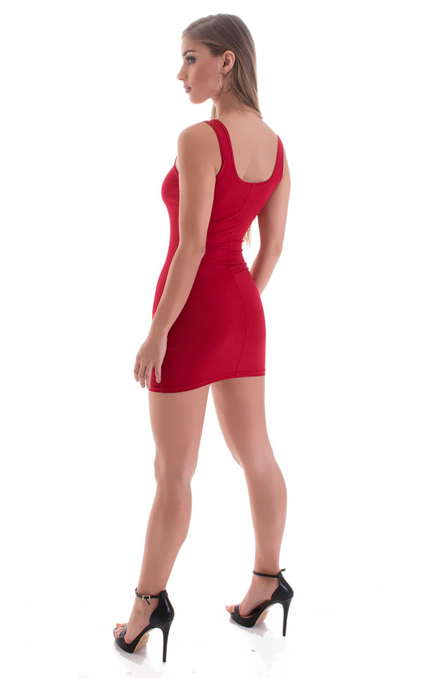 Micro Mini Dress in Ruby Red 4