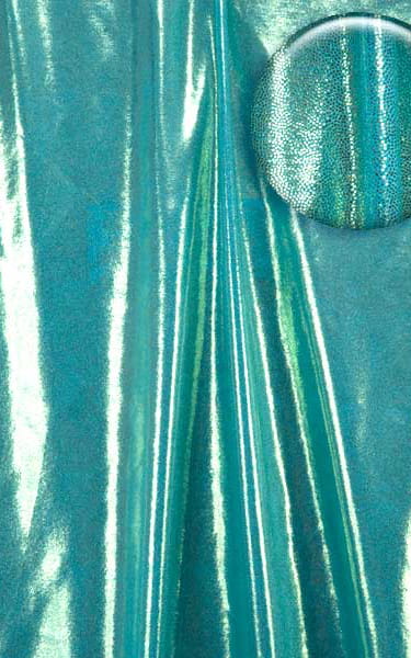 Front Zipper Catsuit-Bodysuit in Metallic Mystique Hawaiian Mint Fabric