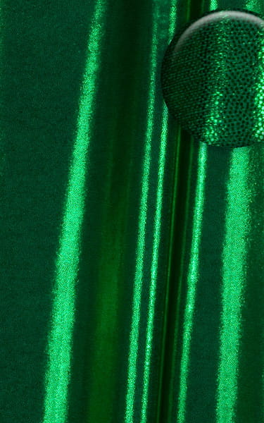 Hooked Thong Bottom in Metallic Green Fabric