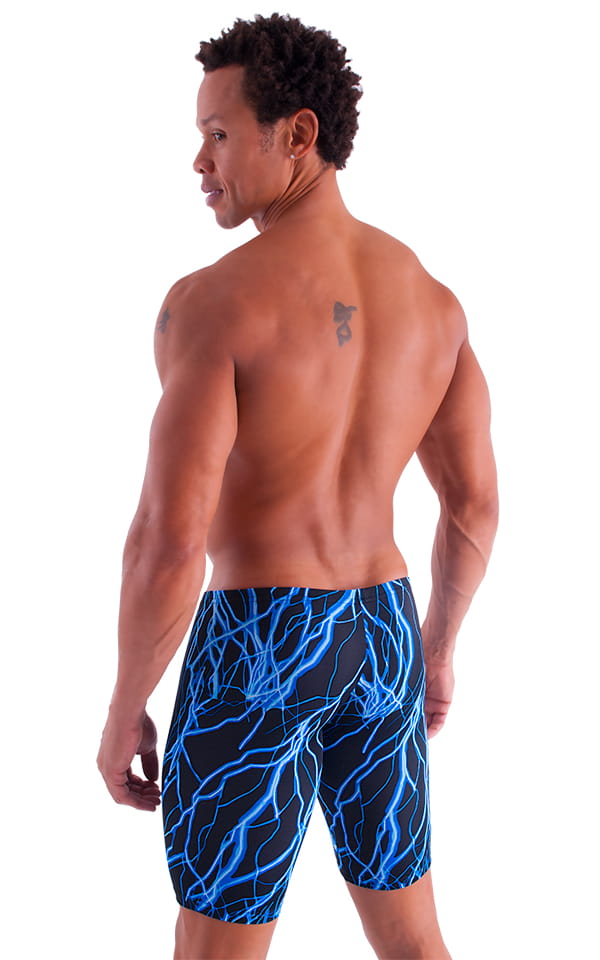 Extreme Lycra Jammer Shorts in Blue Lightning, Rear View