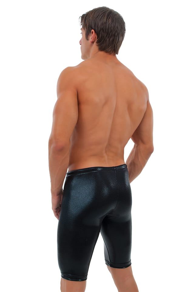 Competition Swim-Dive Jammers in Mystique Black on Black, Rear View