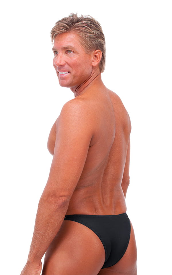 Rio Tanning Bikini Swimsuit in Semi Sheer Black PowerNet, Rear View