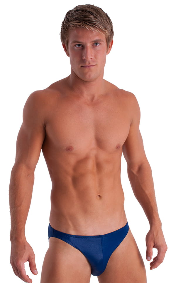 Bikini-Brief Swimsuit in Dark Navy Blue, Front View