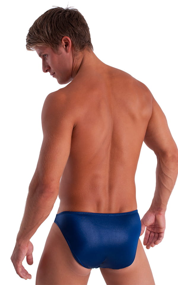 Bikini-Brief Swimsuit in Dark Navy Blue, Rear View