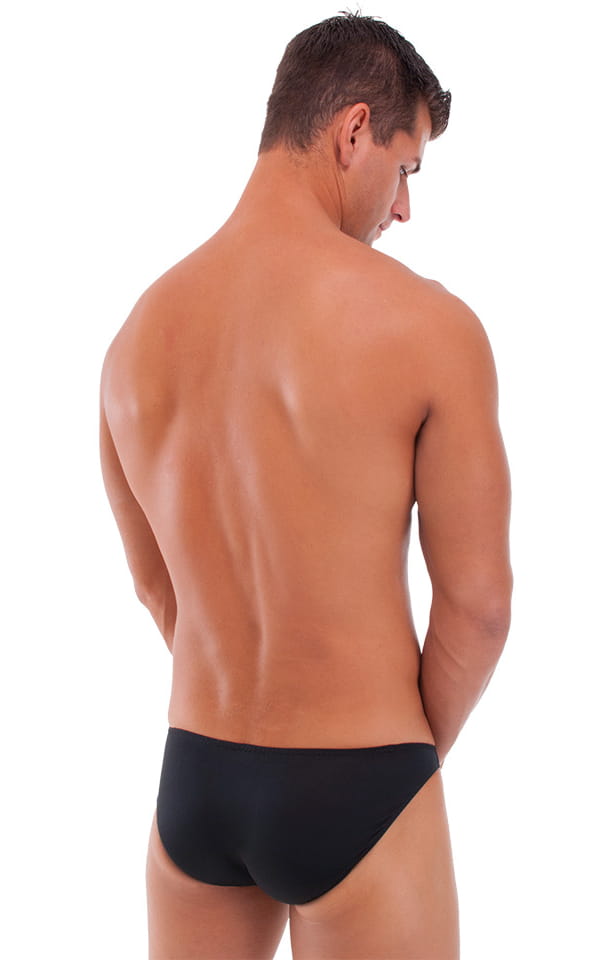 Bikini-Brief Swimsuit in Semi Sheer ThinSKINZ Black, Rear View
