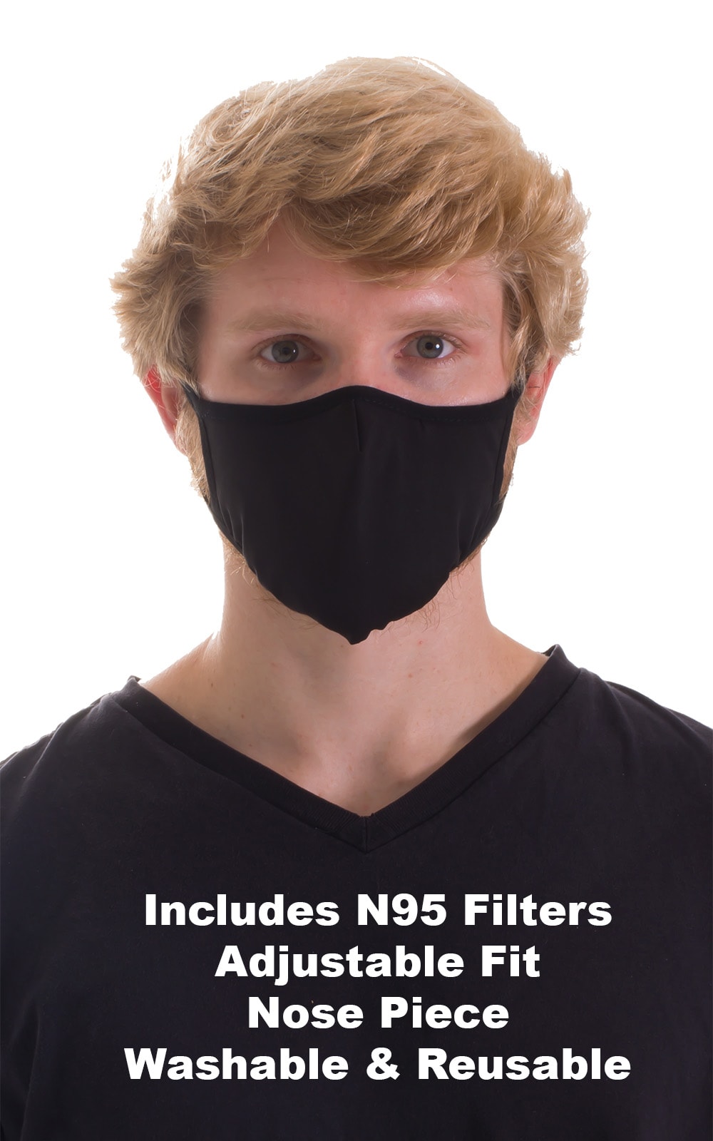 Black N95 3-ply face mask 8