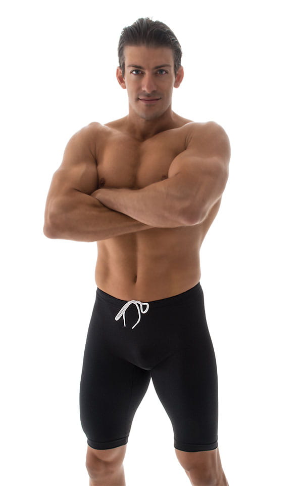 Competition Swim-Dive Jammers in Black, Front View