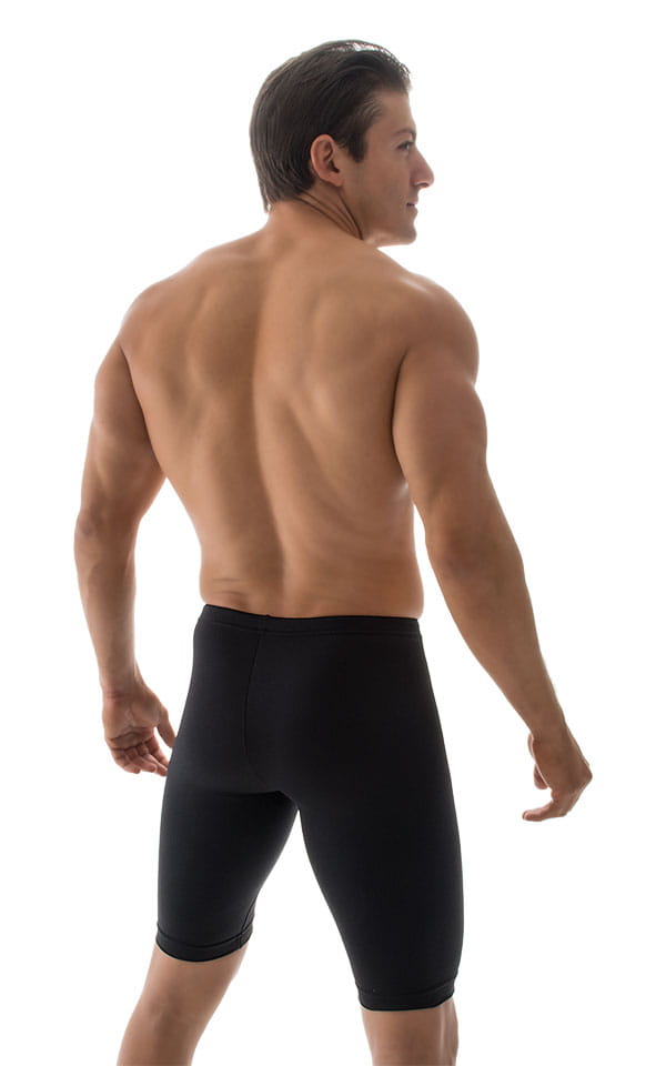 Competition Swim-Dive Jammers in Black, Rear View