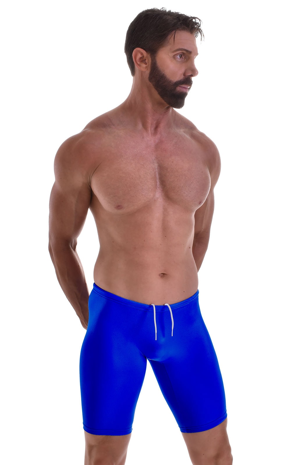 Swim-Dive Competition Watersports Shorts in Wet Look Royal Blue 1